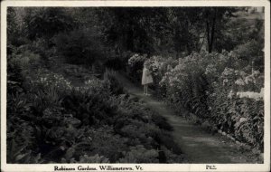 Williamstown Vermont VT Robinson Garden Girl 1940s RPPC Real Photo Postcard