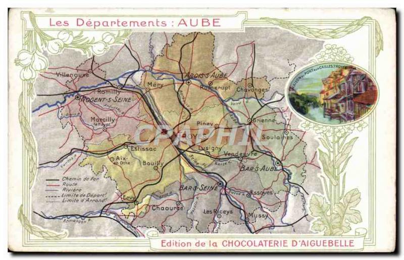 Old Postcard geographical maps of Chocolaterie & # 39Aiguebelle Dawn