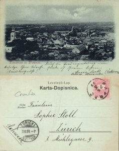 croatia, PAKRAC SLAVONIA, Panorama (1899) Moonlight Postcard