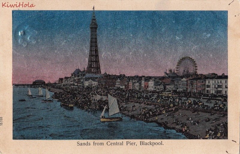 Postcard Sands from Central Pier Blackpool UK