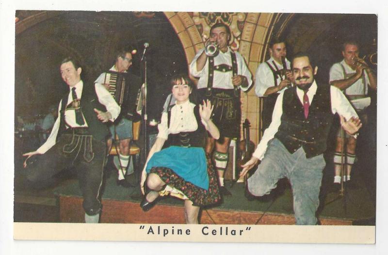 NY Mcalpin Hotel Alpine Cellar Restaurant Dancers Postcard