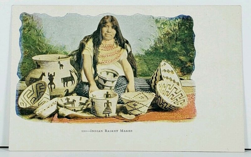 HH Tammen INDIAN BASKET MAKER c1905 Postcard E15