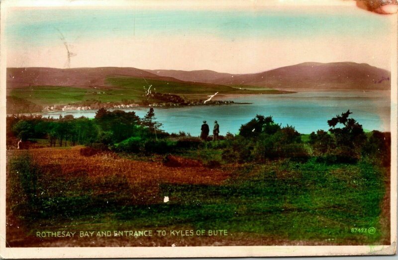 Rothesay Bay Kyles bute 1/2c Stamp WOB Note Postcard Valentines Cancel Real Vtg 