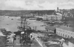 BG19147 constantinople panorama de l arsenal ship bateaux turkey istanbul