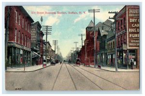 Elk Street Business Section Furniture Carpets Jewelry's Shop Buffalo NY Postcard 