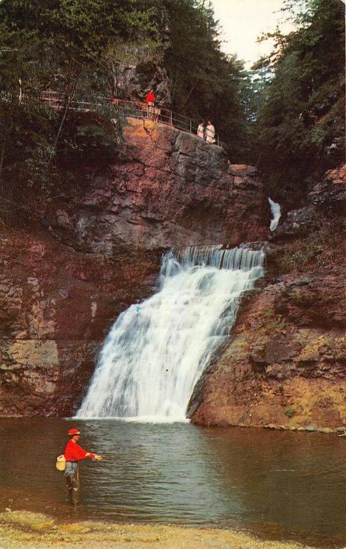 Pennsylvania~Buck Hill Falls~Man Fishing~Visitor's Note on Back~1965 Postcard