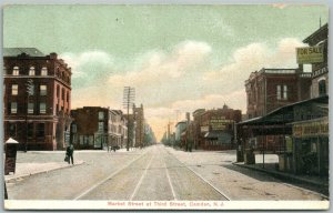 CAMDEN NJ MARKET STREET AT THIRD ANTIQUE POSTCARD