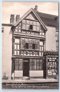 STRATFORD ON AVON Early Home of John Harvard's Mother ENGLAND UK Postcard