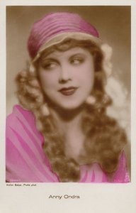 Anny Ondra Film Actress Hand Coloured Tinted Real Photo Postcard