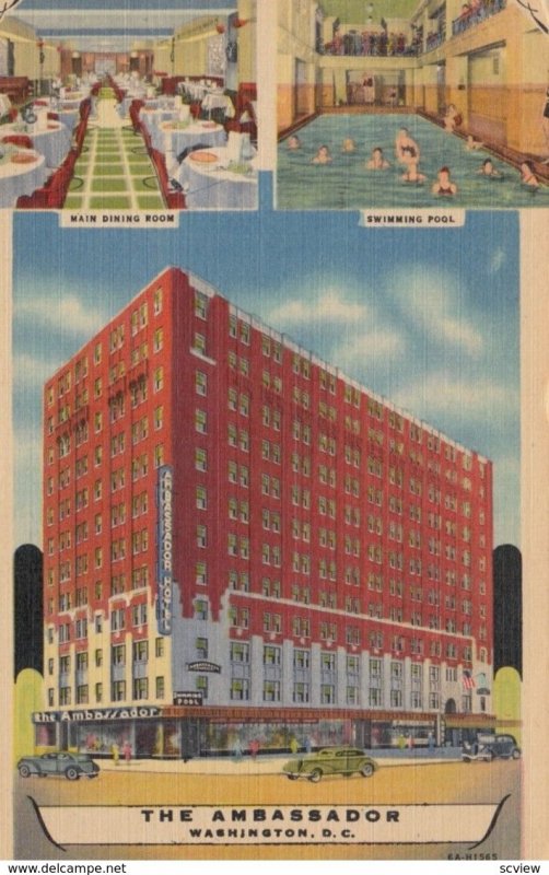 WASHINGTON DC, 1930-40s; The Ambassador, Hotel Exterior, Main Dining Room and...