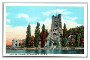 Vintage 1930's Postcard Alster Tower Heart Island Thousand Islands New York