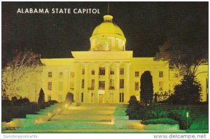 Alabama Montgomery State Capitol Building At Night