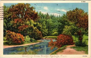 Postcard WATER SCENE Baxter Springs Kansas KS AN9322