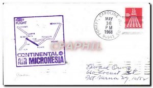 Letter USA 1st Air Micronesia Flight Pohnpei Honolulu May 16, 1968