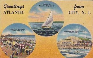 New Jersey Atlantic City The Sailing The Beach The Boardwalk Auditorium And C...