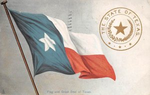 Flag And Great Seal Of Texas Postcard