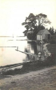 Boothbay Harbor ME Tranquil Scene Photographed Many Times Real Photo Postcard