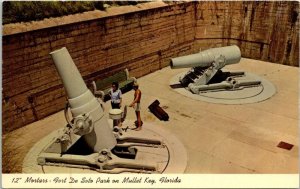Mortars Fort De Soto Park Mullet Key Florida FL Postcard UNP VTG Unused Vintage