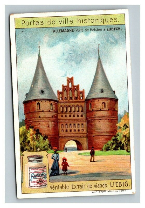 Vintage Liebig Trade Card - French - 9 of The Historic City Gates Set