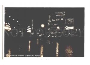 227056 UK LONDON Night Leicester square Vintage photo postcard