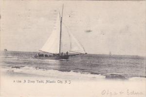 New Jersey Atlantic City A Sloop Yacht 1909 Rotograph