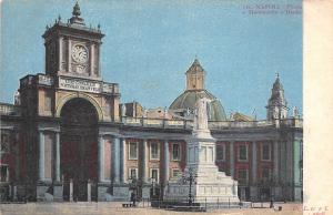 B2496 Italy Napoli Piaza e monumento a Dante not used 1900  front/back scan