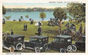 H84/ Orlando Florida Postcard c1915 Lake Eola and Park Autos 74