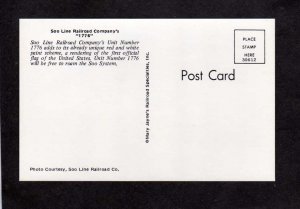 Soo Line Railroad train Engine 1776 Bicentennial Colors RR Postcard