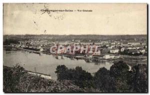 Champagne sur Seine Old Postcard General view