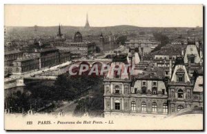 Old Postcard Paris Panorama of the eight bridges Eiffel Tower