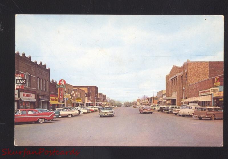 MOBRIDGE SOUTH DAKOTA DOWNTOWN MAIN STREET SCENE VINTAGE POSTCARD STORES