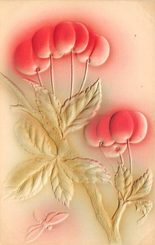 Cherries embossed, air brushed Novelty Unused 