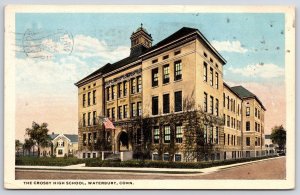 1907 The Crosby High School Waterbury Connecticut CT Campus Posted Postcard