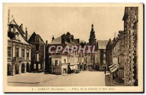 Postcard Old Sarlat Place de la Liberte and Rue Foix