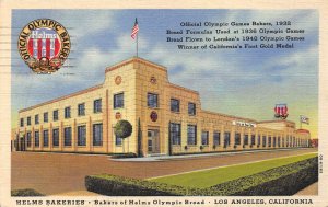 Los Angeles California 1950 Postcard Helms Bakeries Olympic Bread