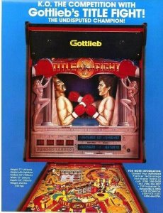 Title Fight Pinball FLYER Original 1990 Boxing Game Art UNUSED Retro Vintage