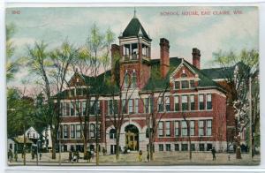 School House Eau Claire Wisconsin 1912 postcard