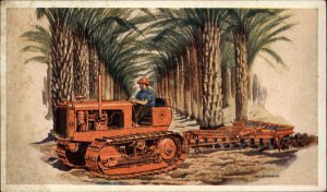 Allis-Chalmers Model M Tractor Plowing Discs Farming Advertising Postcard