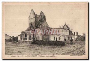 Old Postcard War Sommesous The Church and the Army Tranchees