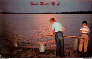 New Jersey Toms River Young Boys Crabbing At Sunset