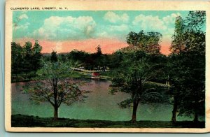 Clemento Lake Liberty New York NY UNP 1920s WB Postcard Unused