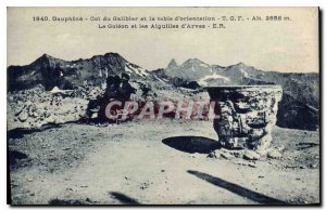 Old Postcard Dauphine Col du Galibier and the orientation table TCF Goleon an...