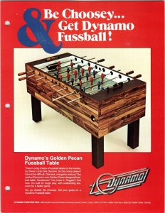 Foosball Table Soccer Amusement Arcade Game Flyer 8.5 x 11 Promo Vintage Art