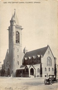 J26/ Colorado Springs Postcard c1910 First Baptist Church Building 190