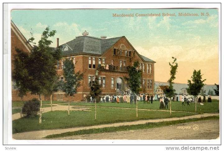 MacDonald Consolidated School , MIDDLETON, N.S., Canada , PU-1909