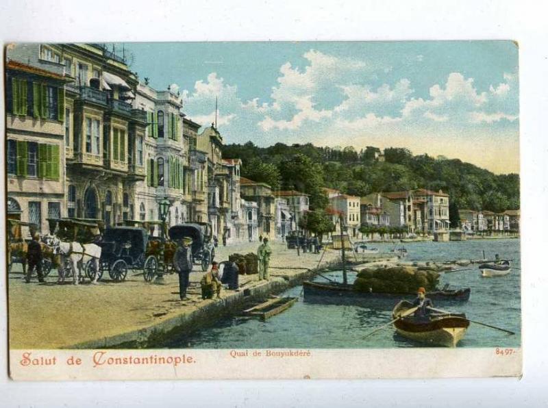 206437 TURKEY CONSTANTINOPLE Bouyukdere quay Vintage postcard