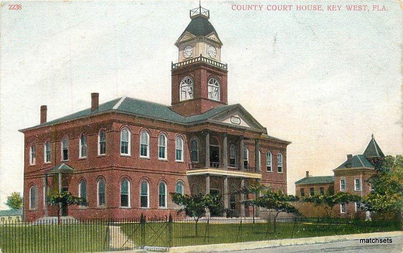 C-1910 County Court House Key West Florida Bossleman postcard 11730