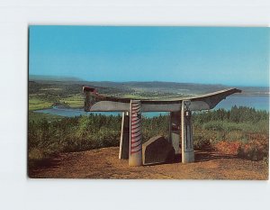 Postcard Comcoly Canoe Memorial, Astoria, Oregon