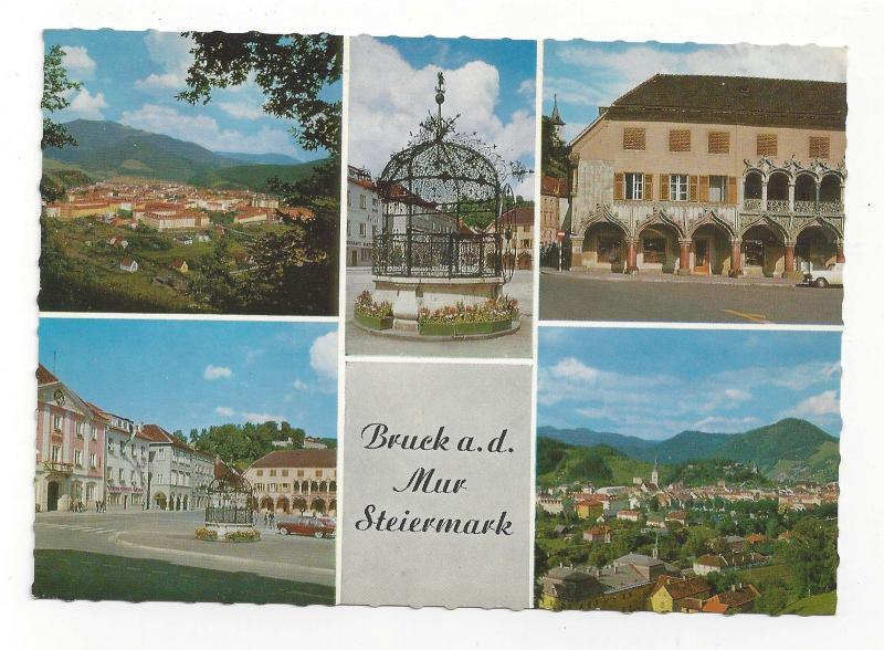 Austria Styria Bruck an Der Mur Steiermark Multiview Vintage 4X6 Postcard