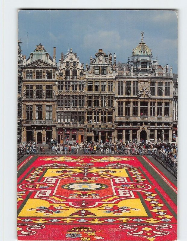 Postcard Flower carpet, Market place, Brussels, Belgium